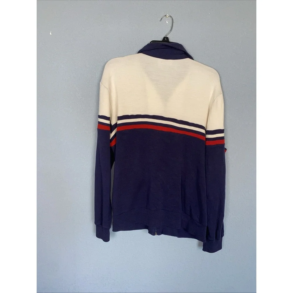 Vintage Track & Court Tennis Jacket Men's Medium Full Zip Jacket 1970's Striped‎